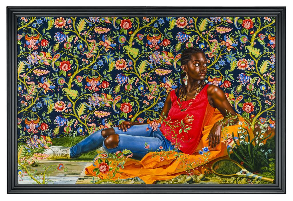 Kehinde Wiley, The Death of Hyacinth (Ndey Buri Mboup), 2022, oil on canvas, courtesy of the artist and Galerie Templon. ©2022 Kehinde Wiley